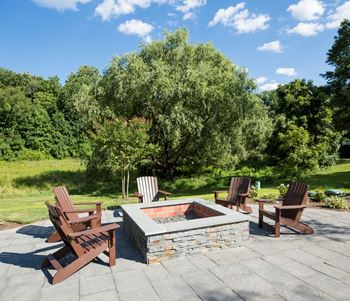 Relaxing gazebo gardens with firepit